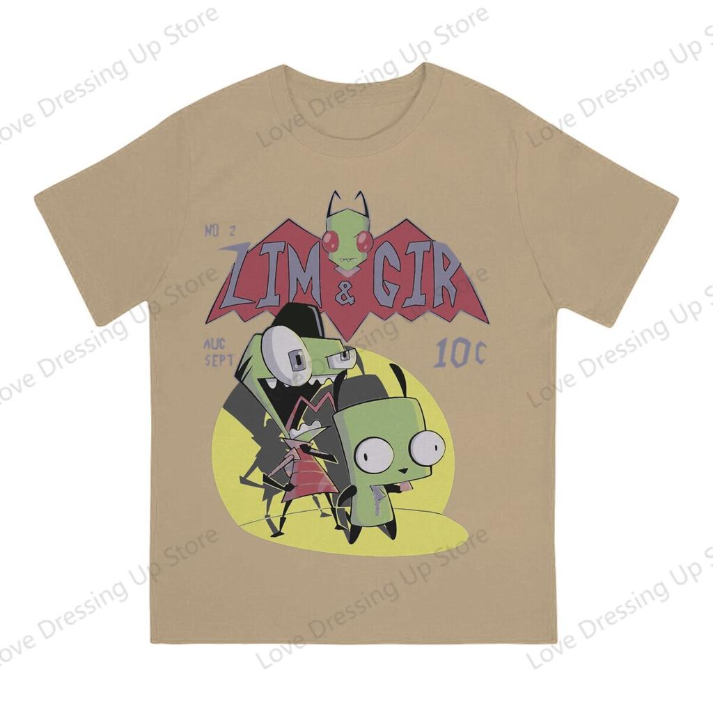 Invader Zim 100pure Cotton Summer Unisex Tshirt Zim  Gir Best Friend Short Sleeve Tshirts Harajuku Tee Funny Tops