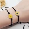 Sunflower Friendship Bracelet: Handmade Adjustable Daisy Woven Wax Thread
