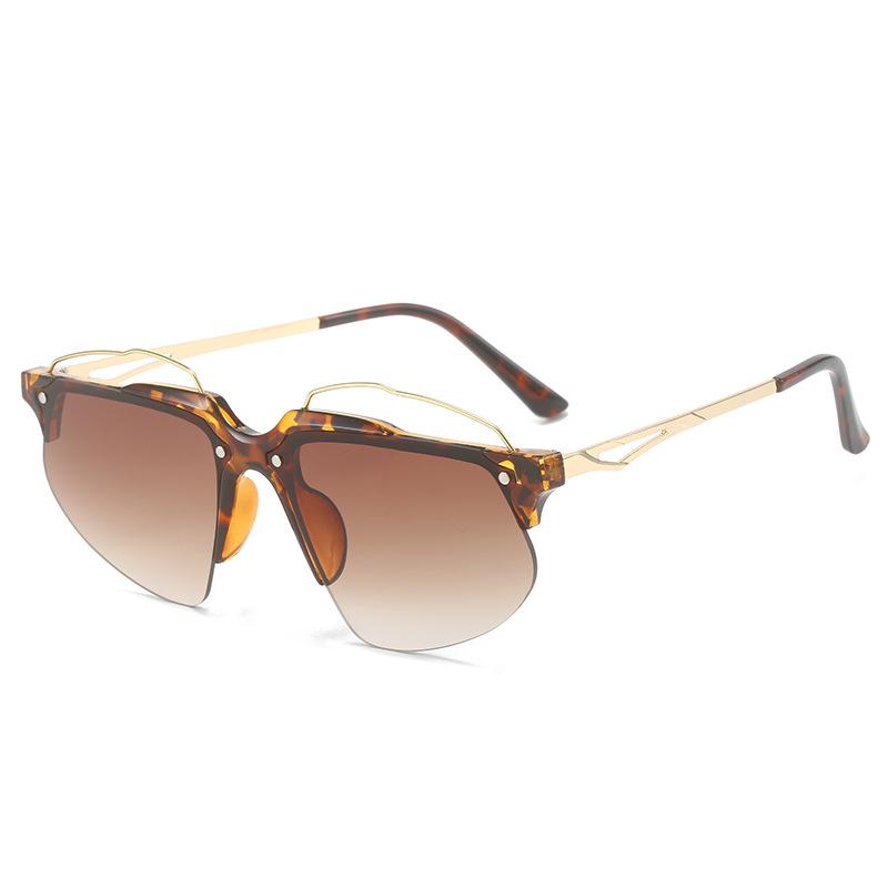 Fashion Rimless Women Sunglasses Punk Cat Eye Retro Luxury Shades UV400 Men Y2K Sports Driving Goggles Brand Oculus