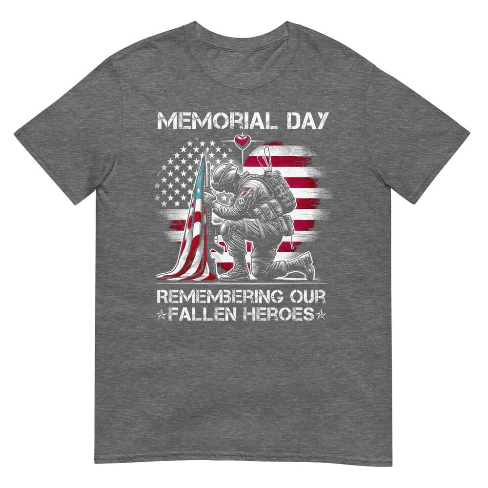 Memorial Day Remembering Our Fallen Heroes Patriotic Us Flag TShirt