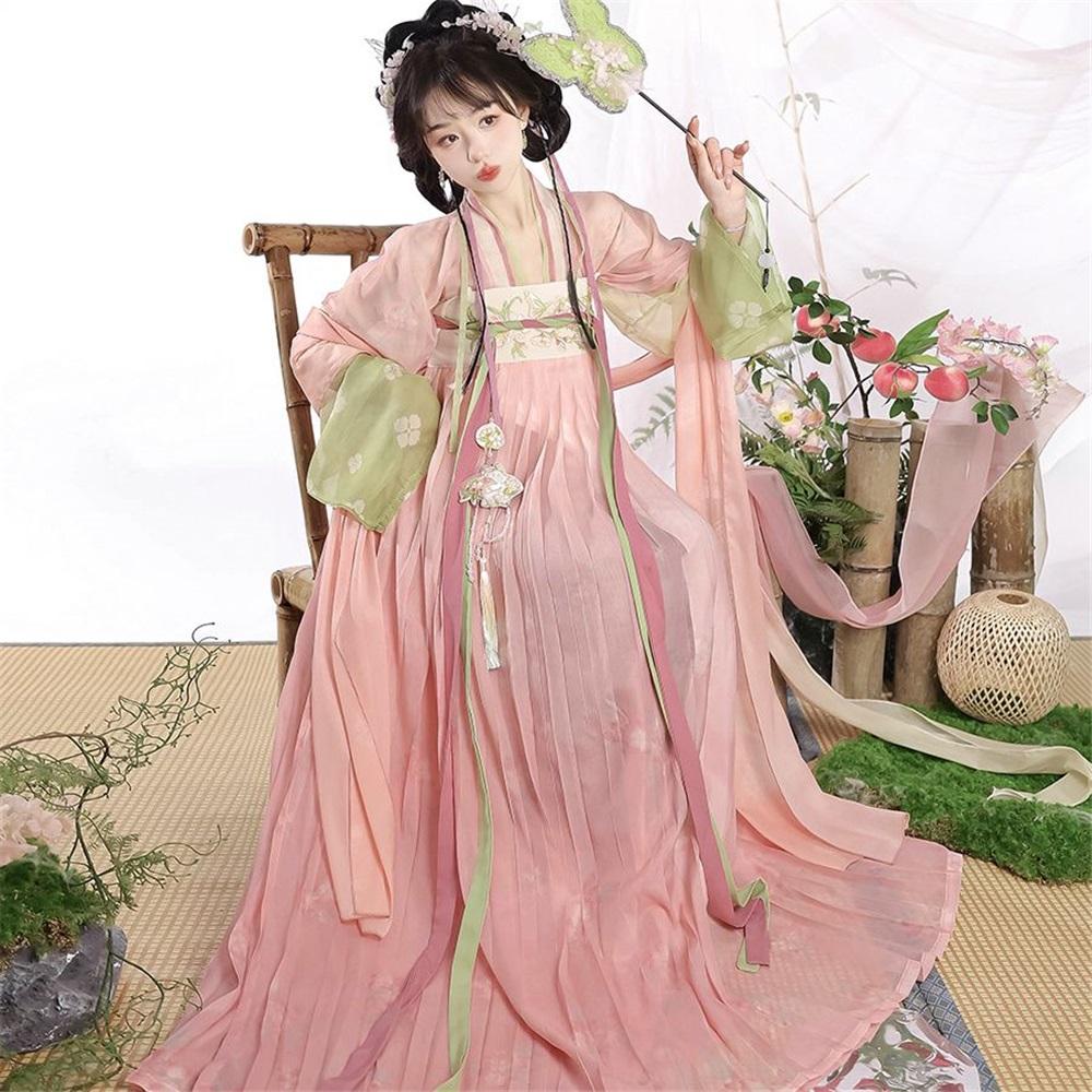 Chuntao Chinese Tang Dynasty Style Chest-length Skirt Embroidery Modified Daily Suit For Women
