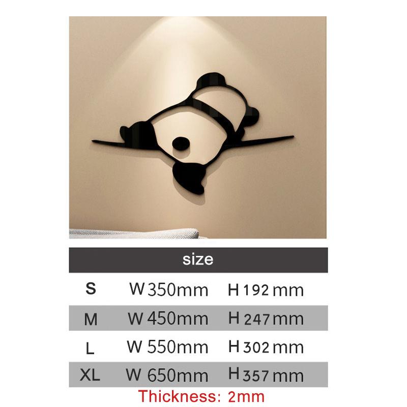 Creative Cute Cartoon Panda 3D Wall Stickers Acrylic Self-adhesive Stickers Bedroom Bedside Wall Decals DIY Wallpaper Wall Decor