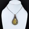 Bumblebee Jasper Pendant, 999 Copper Wire Wrapped Gemstone Jewelry, Handmade Pendant, For Mother Day