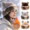 Ear Protection Winter Hat Thicken Fleece Hooded Beanie Fashion Fluffy Panama Hat  for Women