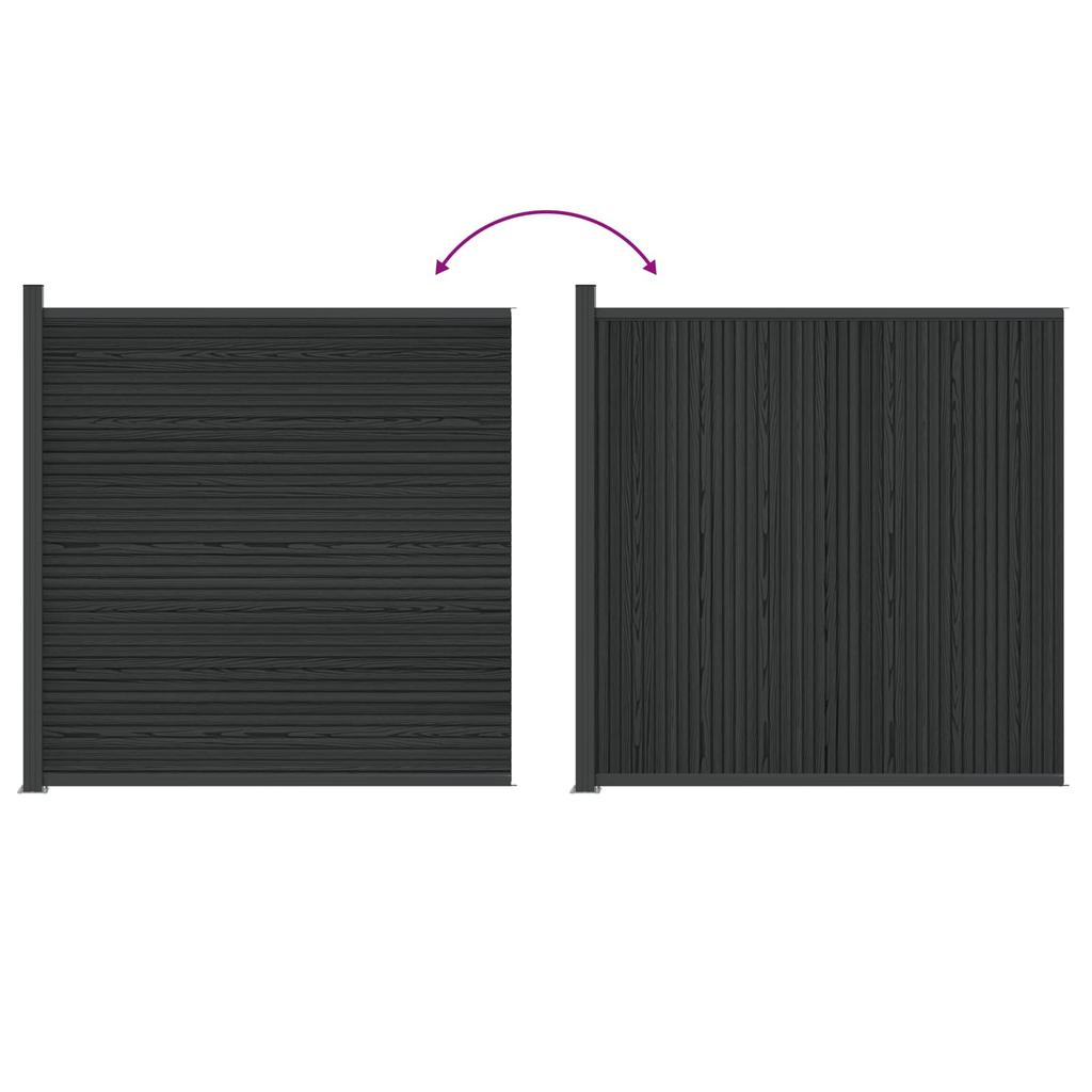 WPC and Aluminum Fence Panel Black