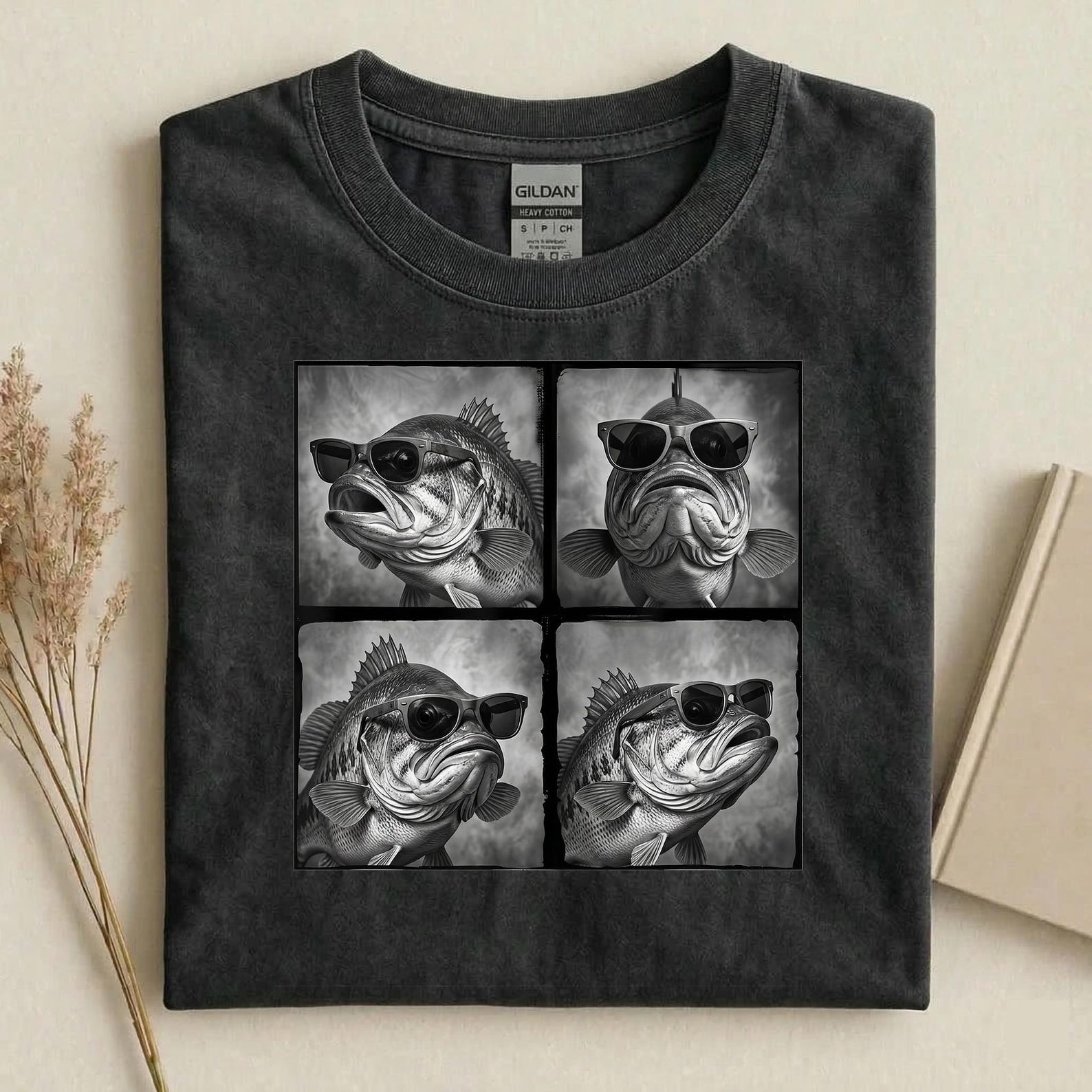 Cool Largemouth Bass Sunglasses Shirt, Funny Bass Fishing Graphic Tee, Fisherman Gift Shirt, Fishing Humor Tee 4XL