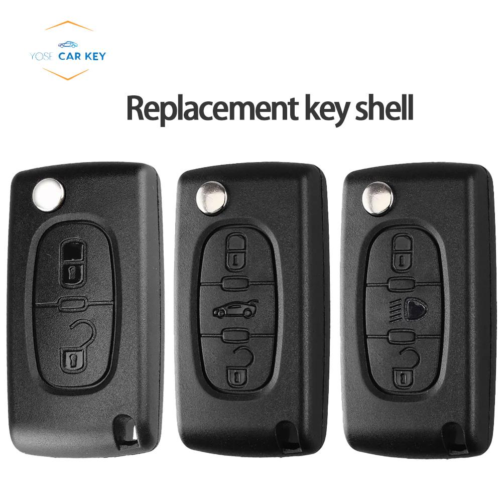 ABX2 YOSE Für Citroen C2 C3 C4 C5 C6 Xsara Berlingo Für Peugeot 207 307 308 407 607 807 HU83 VA2 Klinge Klappschlüssel Auto Schlüsselgehäuse Hülle