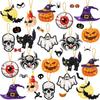Jetec 20 Pcs Halloween Diamond Painting Tags 5d DIY Diamond Painting Kit Skull Ghost Pumpkin Bat Tags Hanging Ornaments for DIY Craft Halloween Party