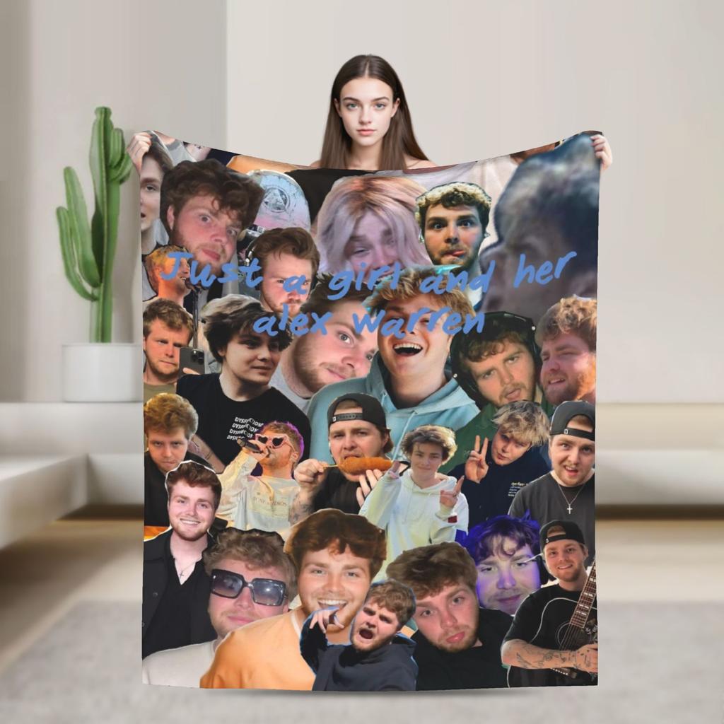 Warm Soft Blanket Decorative Alex Warren America Singer Throw Blanket  Flannel Bedspread For Bedroom Novelty Sofa Bed Cover