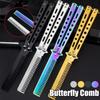1pc Swinging Comb Stainless Steel Folding Butterfly Comb Newbie Practice Training Hair Styling Tools