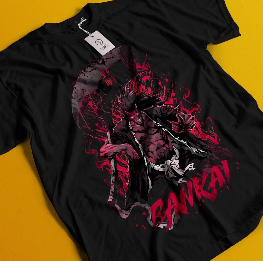 

Зараки Кенпачи Футболка Блич Аниме Футболка Ичиго Банкай Футболка Айзен Иухах Футболка 3XL