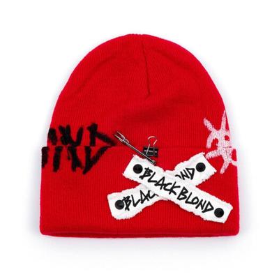 BLACKBLOND Berretto con patch logo BBD Graffiti (Rosso)