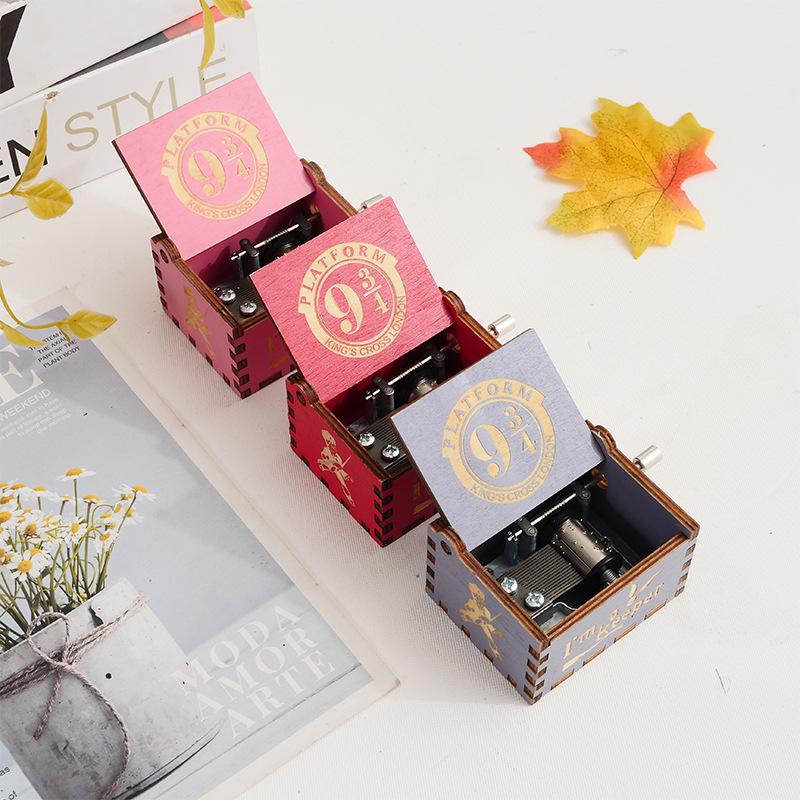 Hogwarts Hand-Cranked Retro Carved Wooden Music Box