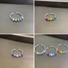 Elegant Rings Bead Fidgety Rings Colorful Bead Spinner Rings Stainless Steel Rings Open Adjustable Jewelry for Women
