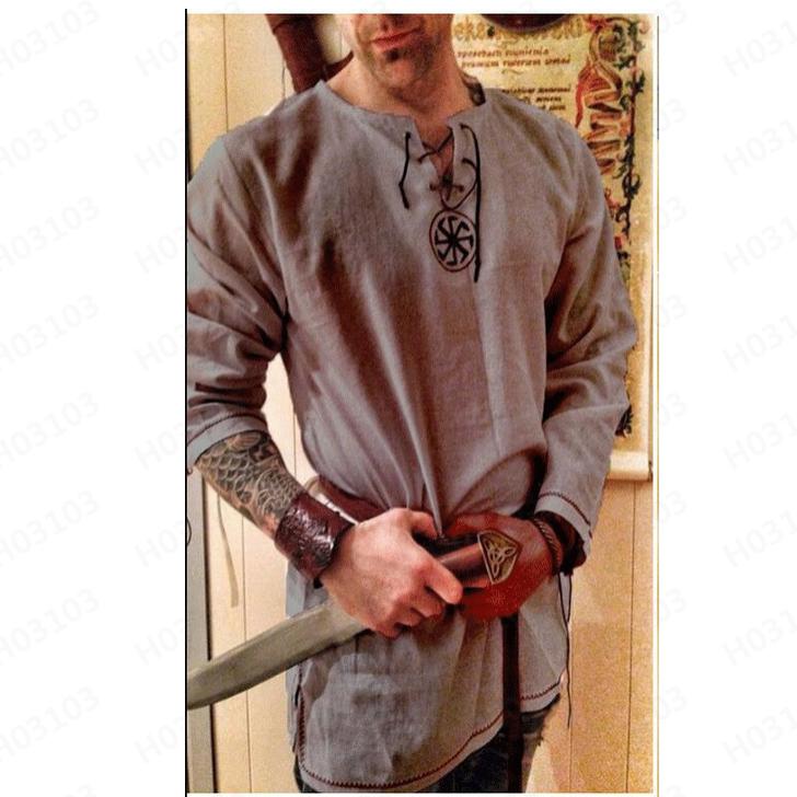 

Мужская весенне-летняя повседневная рубашка с длинным рукавом из хлопка и льна L