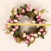 12" Artificial Wreath Rose Flower Door Wreath for Wedding Wall Home Decor