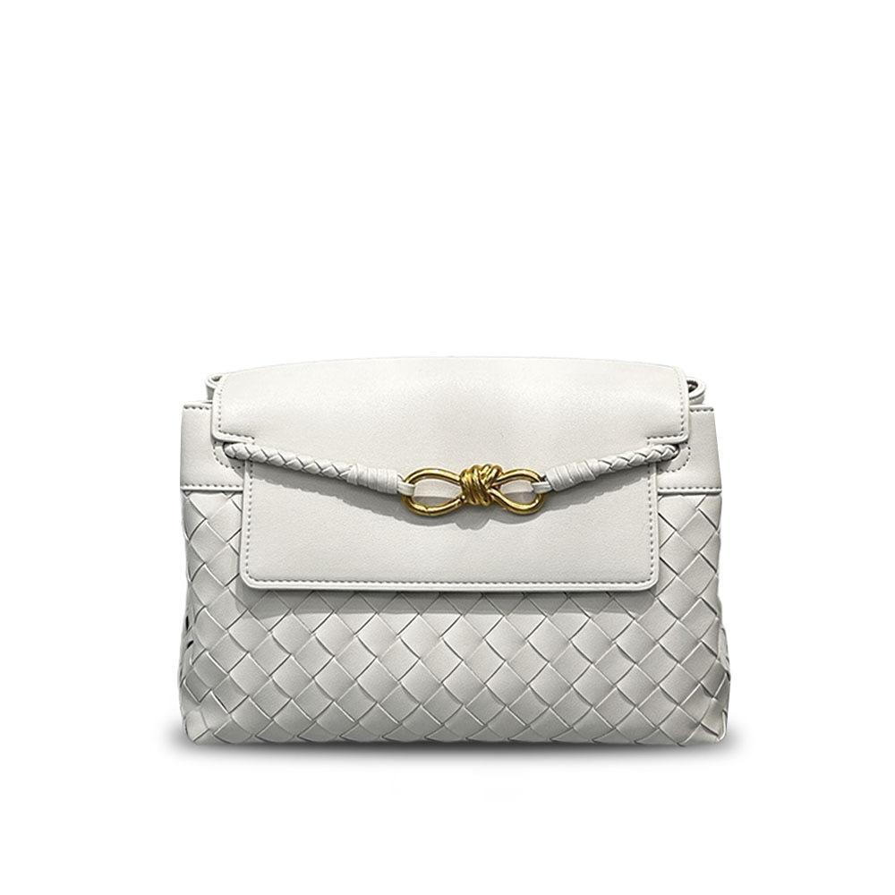 2026 Cross-border Leather Woven Messenger Bag, the Same Fashion Trend for Men and Women, Commuting Versatile Single Shoulder Messenger Bag Bag