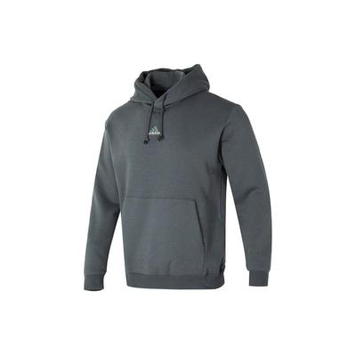 Logo Embroidered Drawstring Hooded Fleece Sports Sweatshirt Men Sweatshirt Dark-Gray IS1463