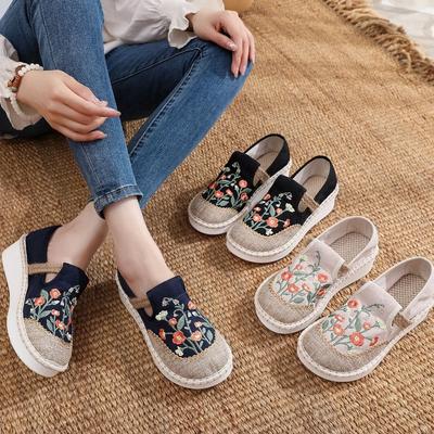 Yeni Moda Nakış Özelliği Etnik Stil Kumaş Ayakkabılar Nakışlı Ayakkabılar Hanfu Ayakkabılar