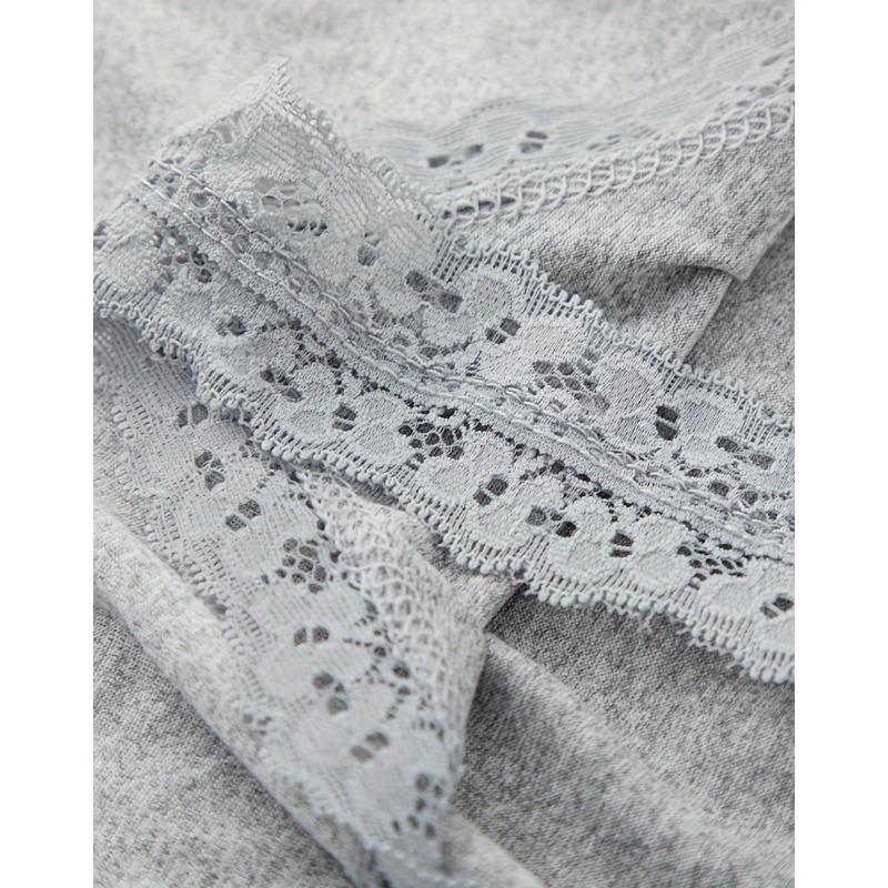 Women's Beige Lace Trim Tank Top Solid Color Square Neck Sleeveless Cami