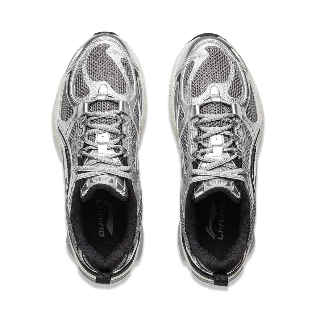 Li Ning Boom Support Demping Slipbestendig Slijtvast Rebound Lage Hardloopschoenen Heren Zilvergrijs ARXV005-3