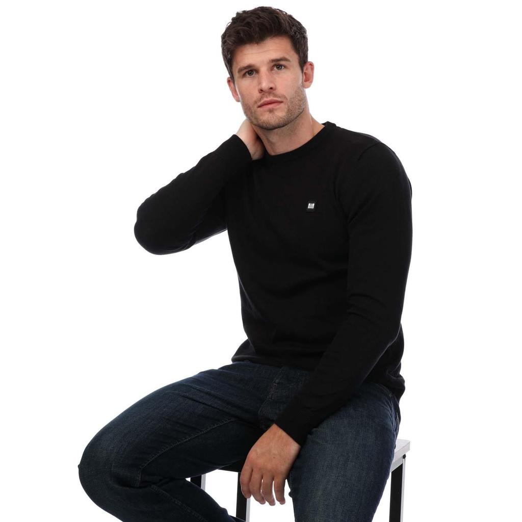 Weekend Offender Mens Argentina Knitted Cotton Crew Neck Sweatshirt