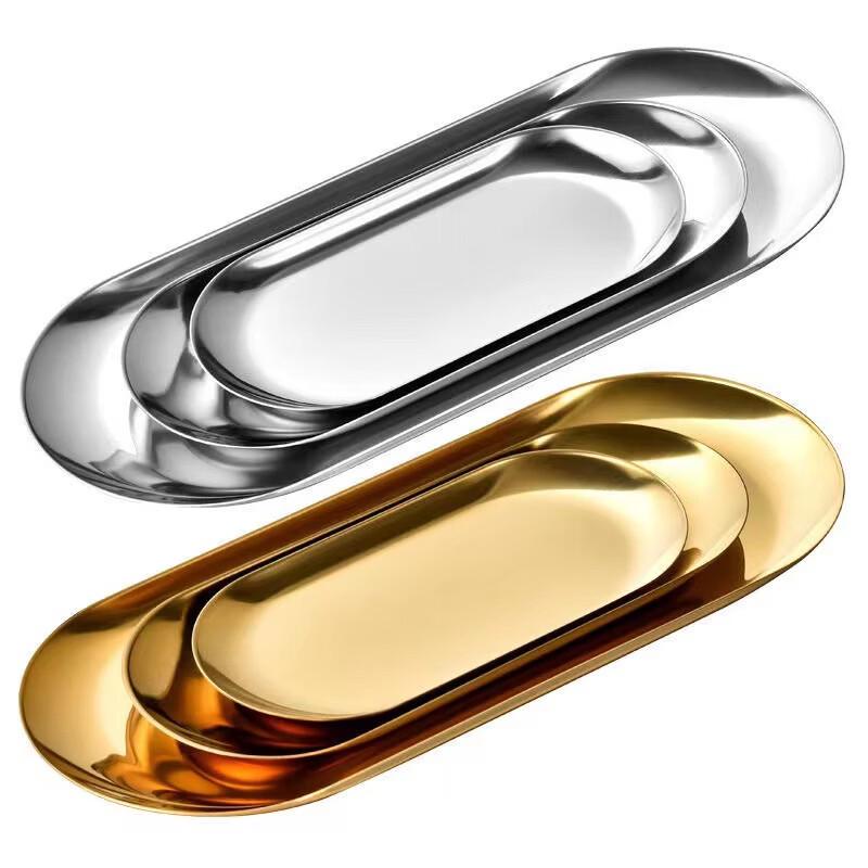 ZISIZ Large Stainless Steel Serving Plate