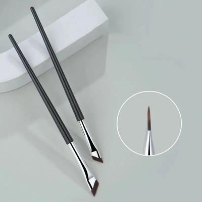 2Pcs Upgrade Eyeliner Brush Ultra Thin Fine Angle Flat Eyebrow Brush Liner Brow Place Makeup Precise Detail Brush