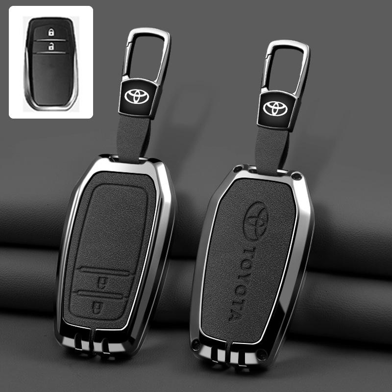 Car Key Case Cover for Toyota Land Cruiser 200 Prado Crown TLK 200 Yaris Cross Hilux Innova Rav4 Fortuner Camry 55 50 Keychain
