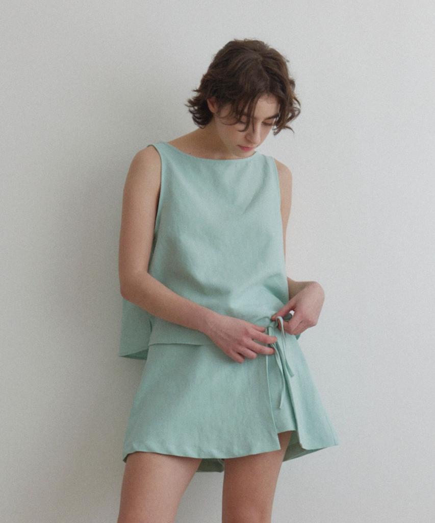 Okuka Linen Skirt Shorts - Mint