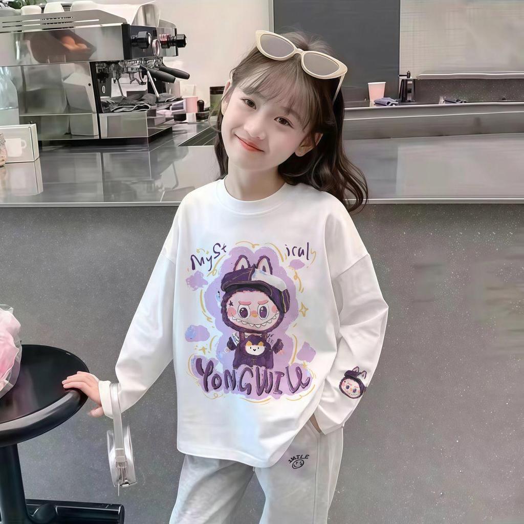 2025 Girls' Spring Long Sleeve Cotton T-Shirt for Kids