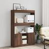 Highboard In Brown Oak Look 92 X 33 X 140 Cm Engineered Wood