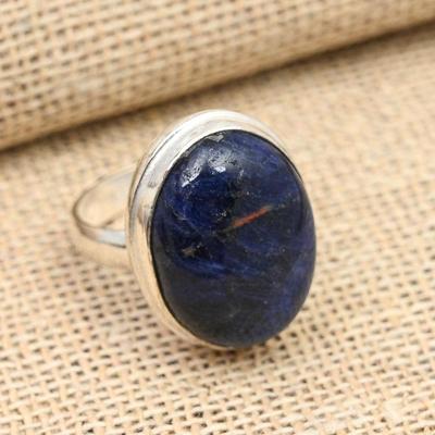 Bellissimo anello in argento sterling 925 fatto a mano con pietra preziosa sodalite