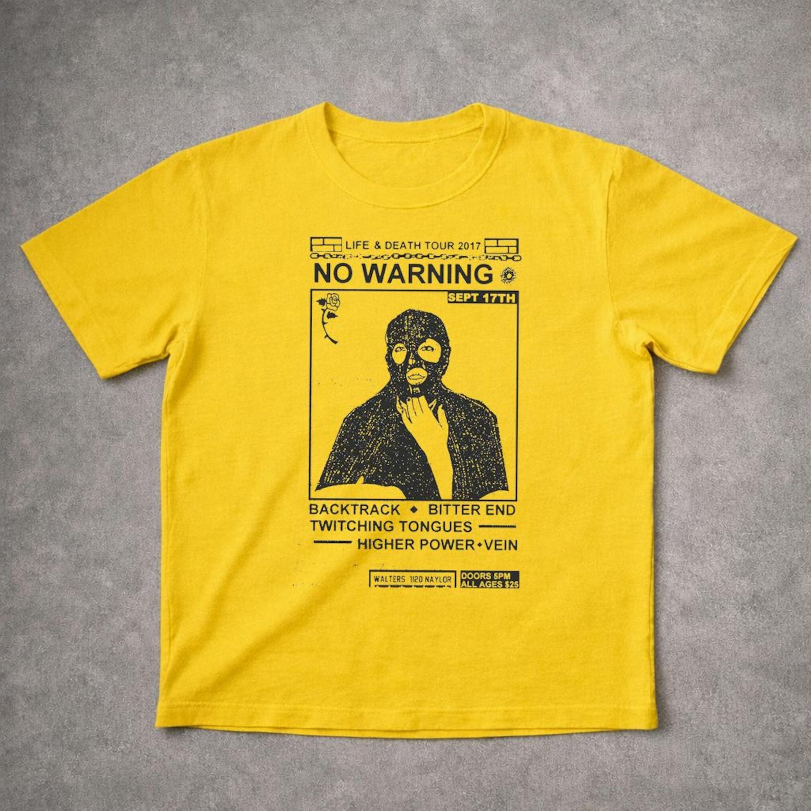 No Warning TShirt Punk Metal Life And Death Tour %100 Cotton 4XL