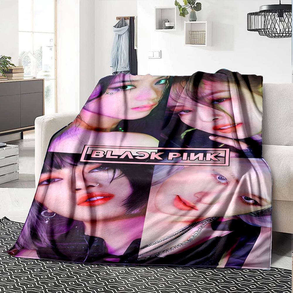 Blackpink Members Pink Theme Blanket Soft Warm Suitable for Sofa Couch Office Bed All Seasons Digital Print Perfect Gift for Relatives Y12