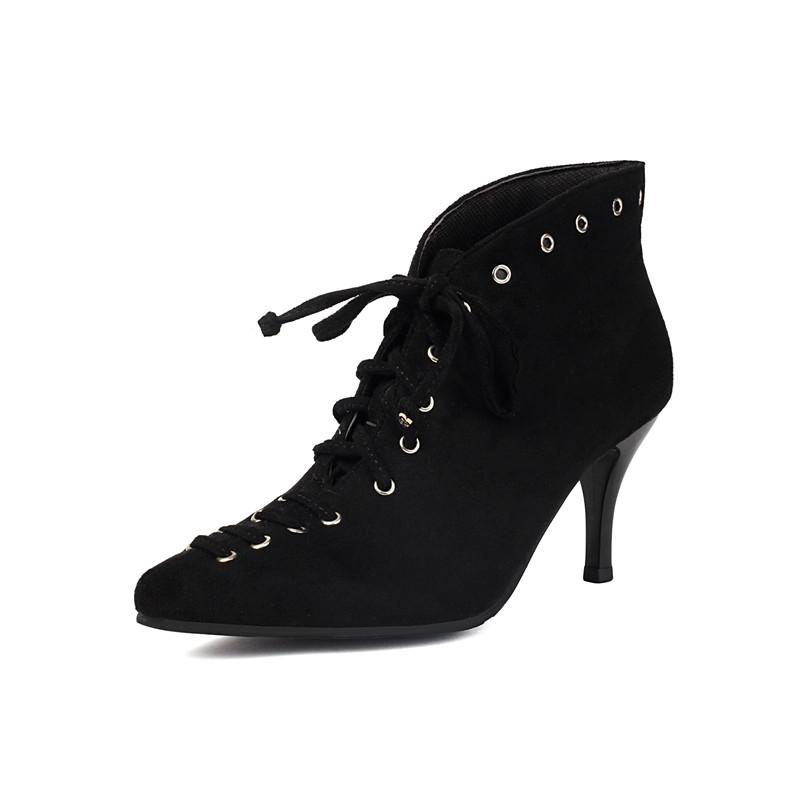 

Женские короткие ботильоны на высоком каблуке, новые осенне-зимние, на толстом каблуке, большого размера, комбинированные, повседневные, универсальные короткие ботильоны 36 чёрный