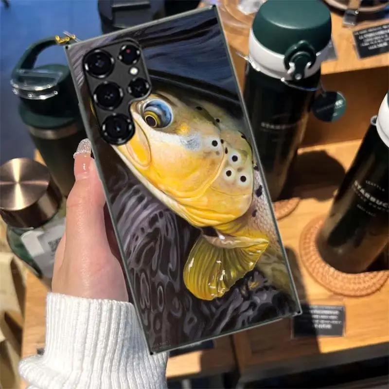 Forellenfischerei Coque Für Samsung S23 S22 Ultra S24 FE S25 Edge Telefon Galaxy S21 S20 FE S10 Plus Hülle Luxus Abdeckung Silikon F