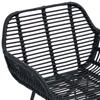Dining Chair 2 Pcs Rattan and Iron Black 55 X 50 X 74 Cm