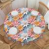 Fashion Trend 3D Flowers Round Tablecloths 0 Inches Luxury High 3D Floral Table Cover for Dining Table Cloth
