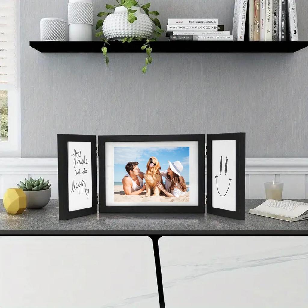 MDF Three-Fold Hinged Photo Frame (2 - 4x6" & 1 - 6x9") - Limited Stock!