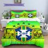 Brazil National Football Team  Pattern Bedding Quilt Set  Home Decoration  Gift (1 * duvet cover + 2 * pillowcase  without core)
