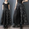DIMANAF 2026 Plus Size Women New Long Pants Black Floral Loose Trousers Big Size Casual Spring Summer Bottoms Skirts