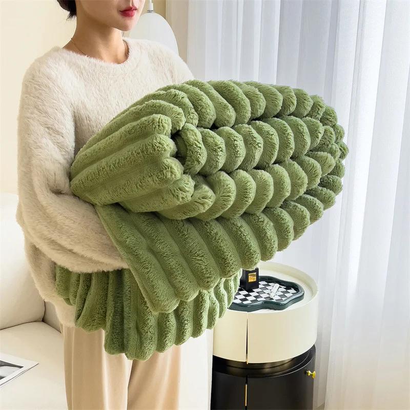 Winter Thicken Wide Striped Stitch Quilt Multifunctional Blanket Can Be Used As Bed Sheet Cover Quilt Nap Blanket Pet Blanket