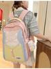 Color Block Large Capacity Backpack for College and High School Girls
