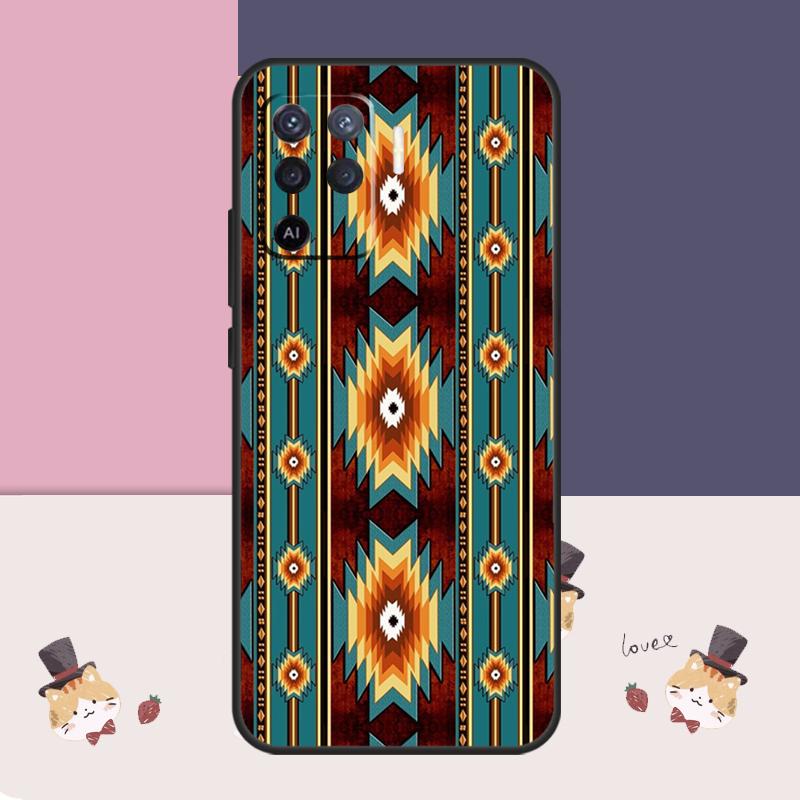 Tribal Ethnic Pattern Case For Oppo A94 A74 A54 A18 A38 A58 A78 A98 A80 A60 A40 A96 A76 A16 A15 A17 A57 A77 A5 Pro