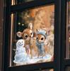 Christmas, Christmas Reindeer, Snowman, Fully Transparent, Double-sided Visible Glass, Home Decoration Stickers