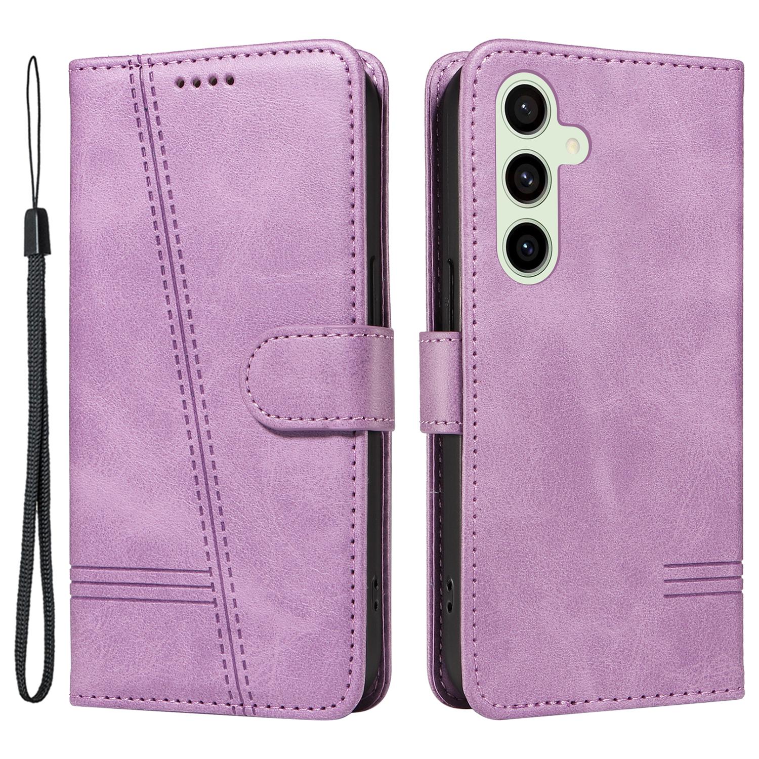 

Чехол для Samsung Galaxy S24 FE из искусственной кожи, кошелек, слоты для карт, чехол для телефона Light Purple