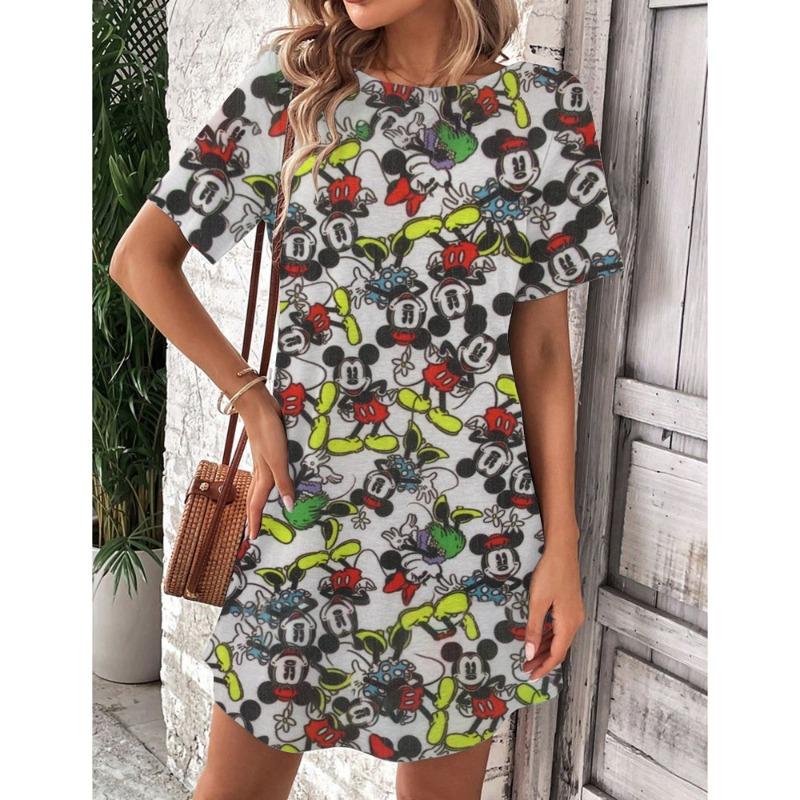 2025 Summer Animal Printed Dress Women's Short Sleeved Beach Sunwear Elegant Casual Party Dress