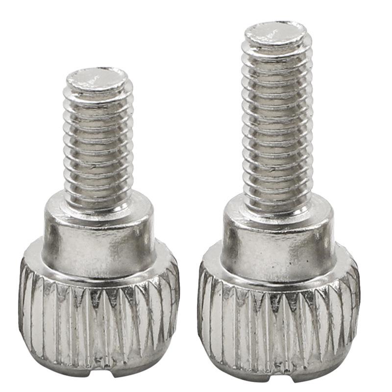 Nickel-Plated Round Head Knurled M6-32*6 Chassis Screws for Computer Side Panel Assembly