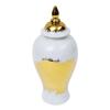 Gold-plated Pattern Ceramic Storage Jar White General Tank Desk Decoration Flower Arrangement Jewelry Jars Cosmetic Containers